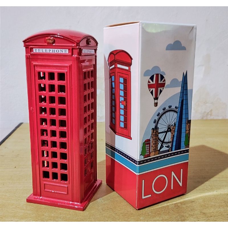 MINIATUR / CELENGAN BOX TELEPON LONDON London Red Telephone Box telpon London Inggris