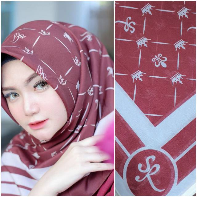 JILBAB HIJAB SEGI EMPAT SYAHRINI KW SYR PINK BAHAN VOAL