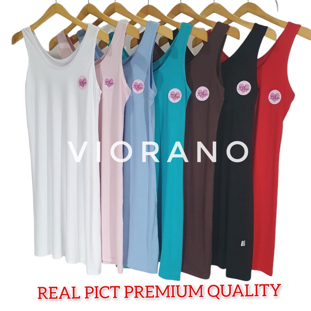 Singlet Jumbo Wanita Longdress Midi XXL Jumbo Tangtop Cewek Tali Lebar Premium Panjang Bahan Adem / Singlet Tunik Wanita Jumbo Size Super Soft Dalaman Gamis