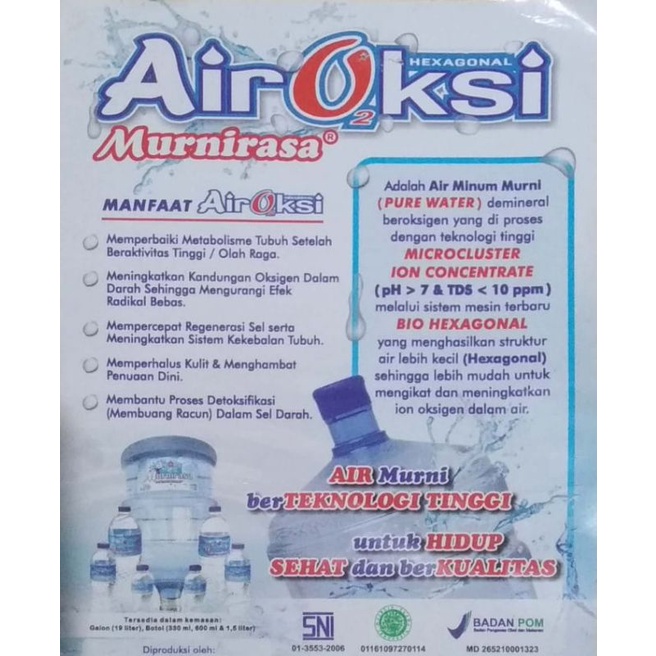 

MURNI RASA , galon & botol (24x@600ml)