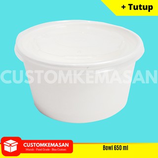 Paper Bowl  650 ml tutup Mangkok Kertas Rice  Bowl  