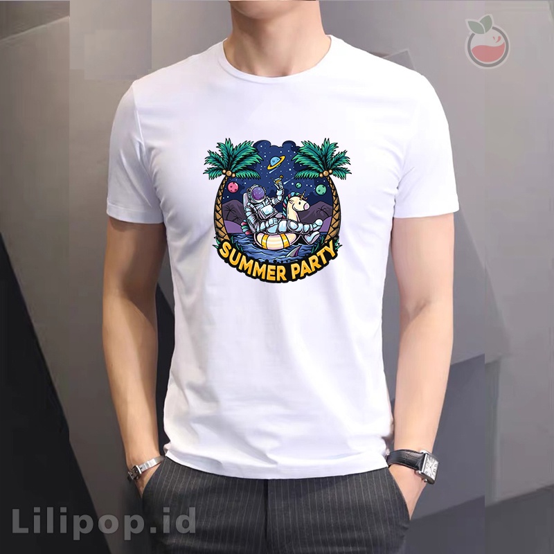 Lilipop Kaos Pria Surf Summer Time Baju Distro Basic Tshirt Kasual