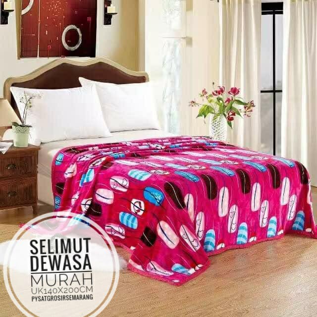 Selimut Dewasa Murah MORIA Abstrak Leaf Polkadot Flower Bvrbery Reindeer Could Moon Star Awan Rusa-Pink Abstract