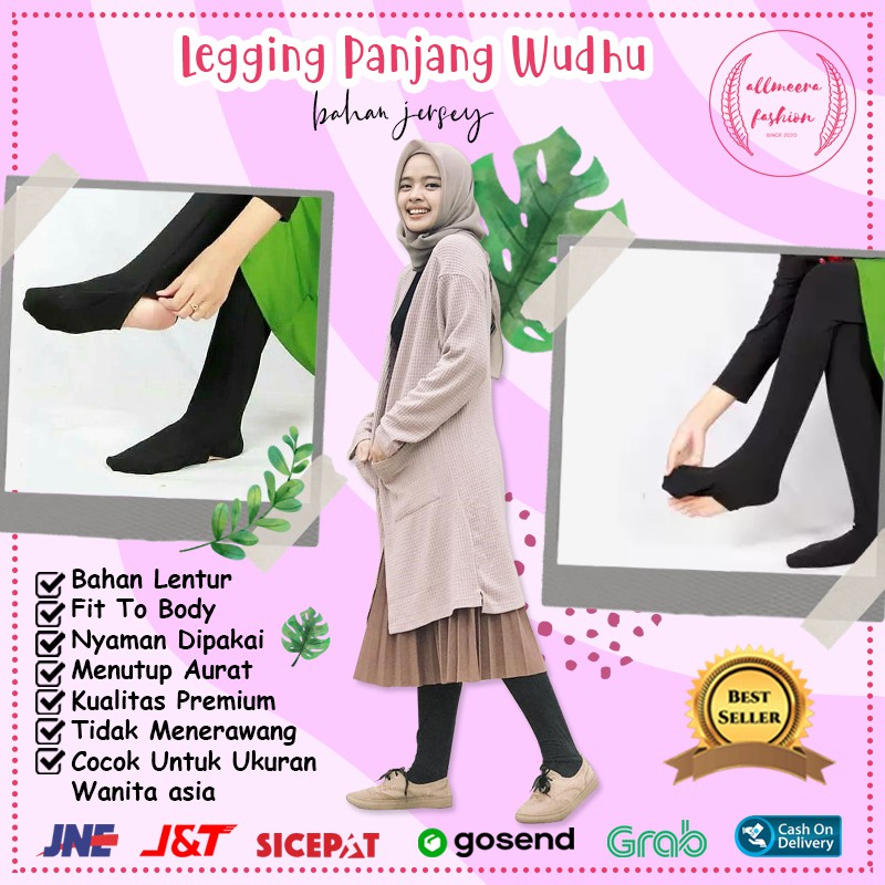 Celana Leging Pants Wudhu Wanita Legging Olahraga Panjang Muslimah Lejing hitam Dalaman Gamis Jumbo