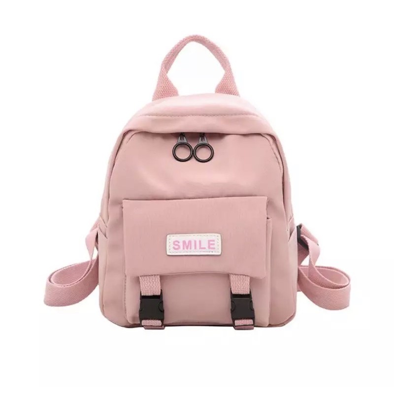 TAS AMELIA RANSEL PUNGGUNG SMILE - Tas Sekolah Backpack Korea Fashion