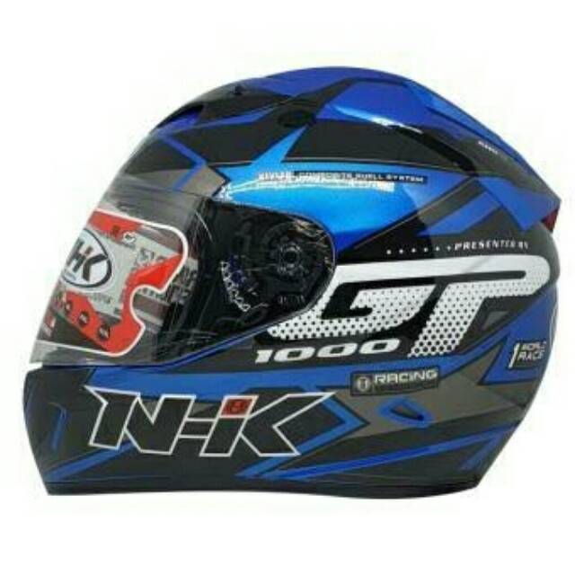 Helm NHK GP1000 GP 1000 motif star blue SL biru