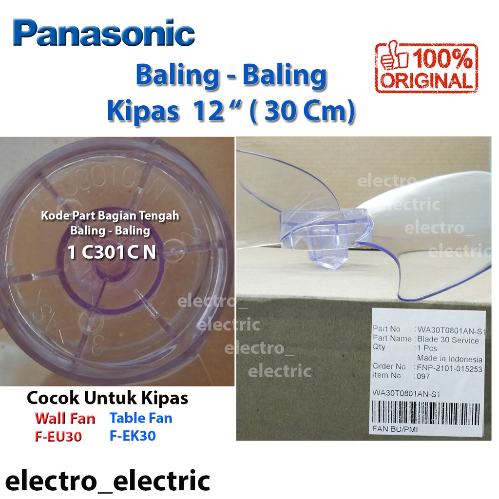 Baling - Baling Kipas Panasonic 12 Inch Original di Jamin