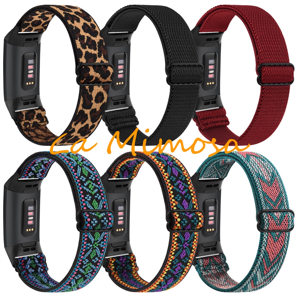 Strap Elastic Woven Loop Nylon Fitbit Charge 3 Fitbit Charge 4 Watch Band (Tali jam tangan nylon fit