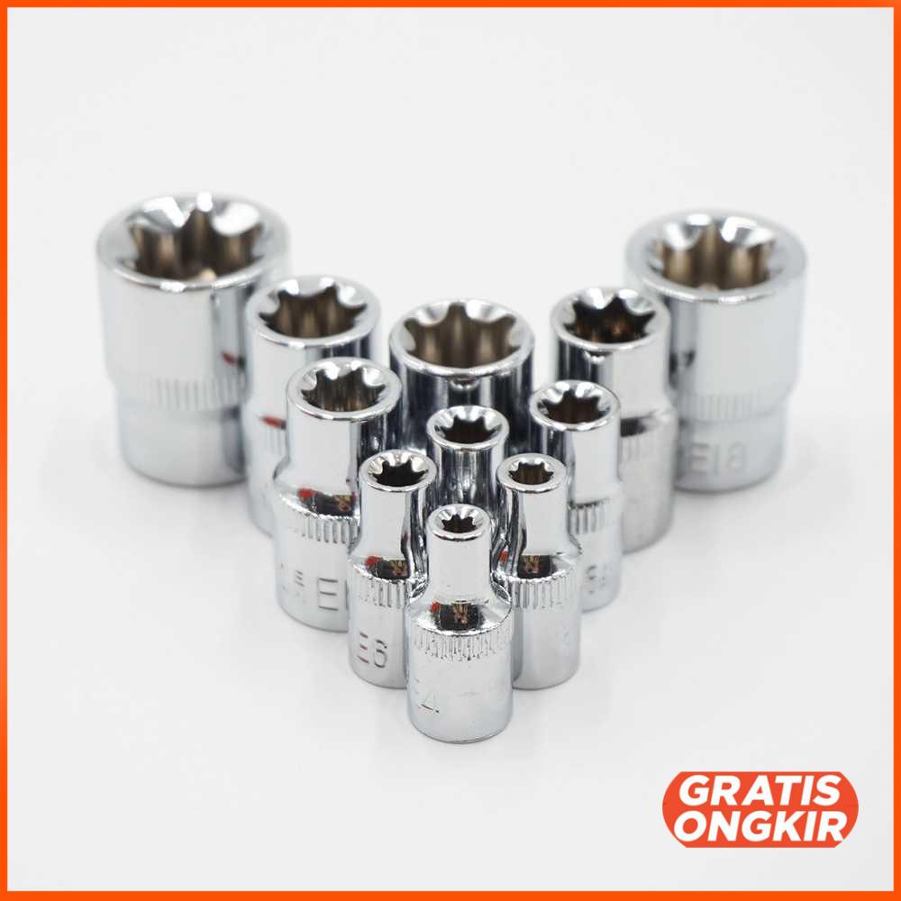 Socket Kepala Kunci Pas Torx Star Wrench Head 11 PCS SK-28