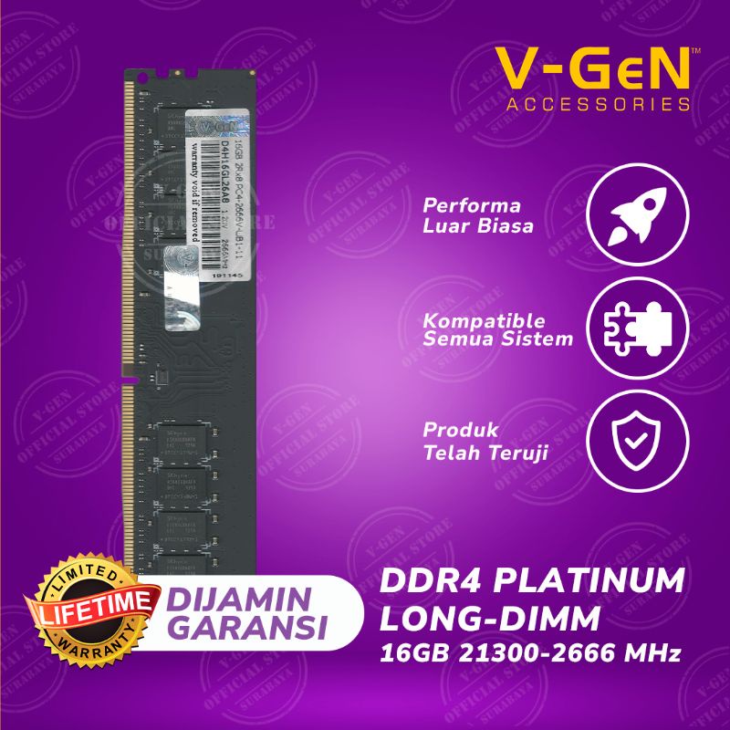 RAM LongDimm DDR4 V-GeN Platinum 16GB PC21300/2666Mhz V-GeN