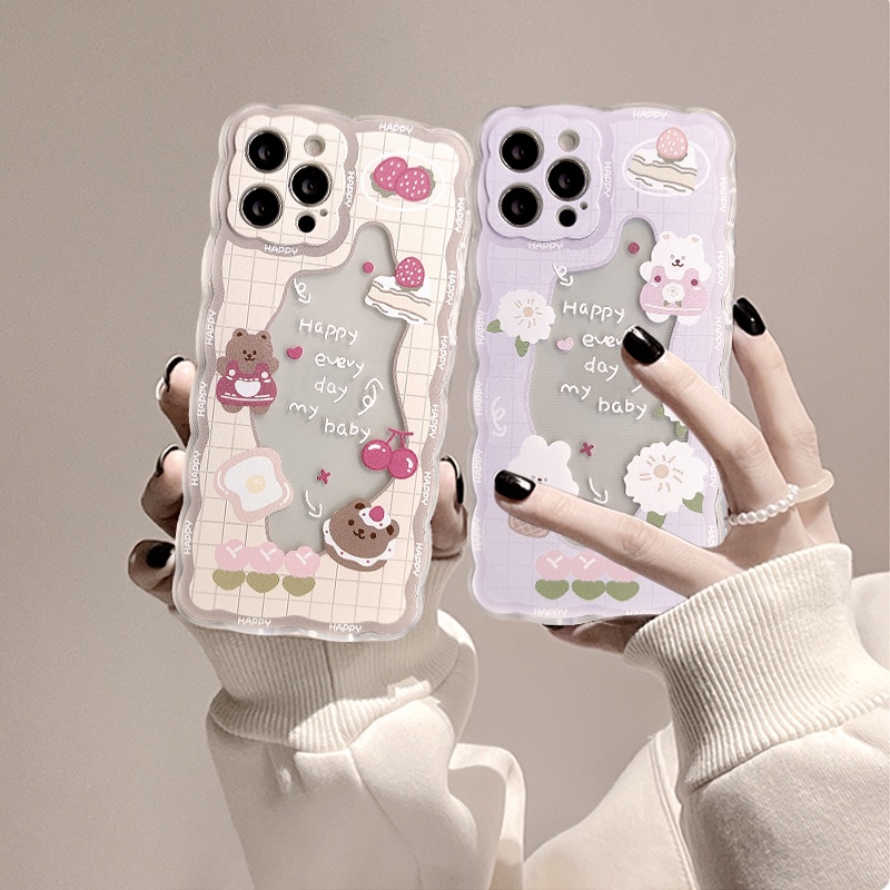 Soft Case Tpu Motif Beruang / Kelinci Untuk iPhone 11 12 13 pro Max 8plus 6 6s 8 7 plus X XR XS Max