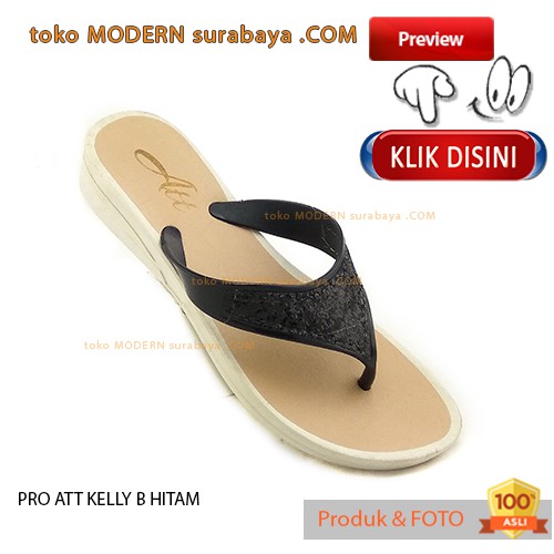 PRO ATT KELLY B HITAM sendal wanita jepit karet casual flip flop