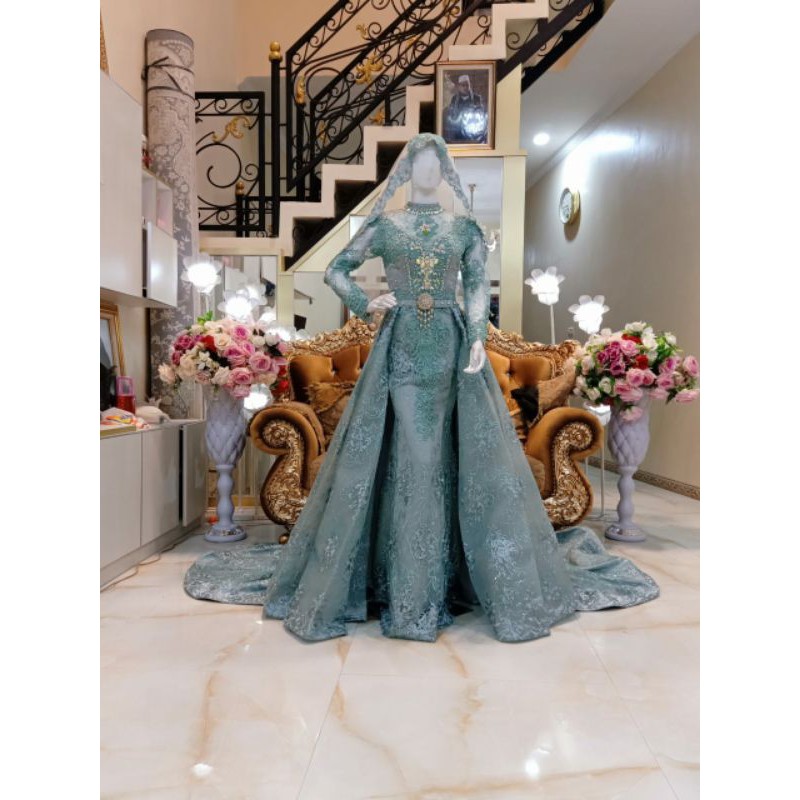 GAUN SLIM MODERN//GAUN WEDDING MEWAH//GAUN