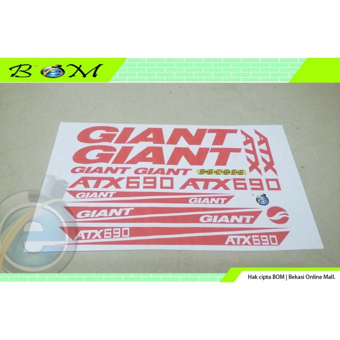 striping stiker decal transparan sepeda giant atx690 fullset merah