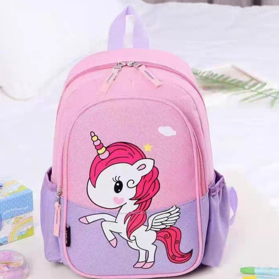 samasuka.shop - Tas Anak Perempuan Kuda Poni Ransel Kartun Unicorn Ransel Anime Little Pony Sekolah Anak anak TK SD Primer Kanvas Dinir D300 Terlaris Promo Potongan Harga