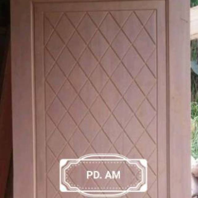 Kusen + Pintu Single Kayu Kamper Super