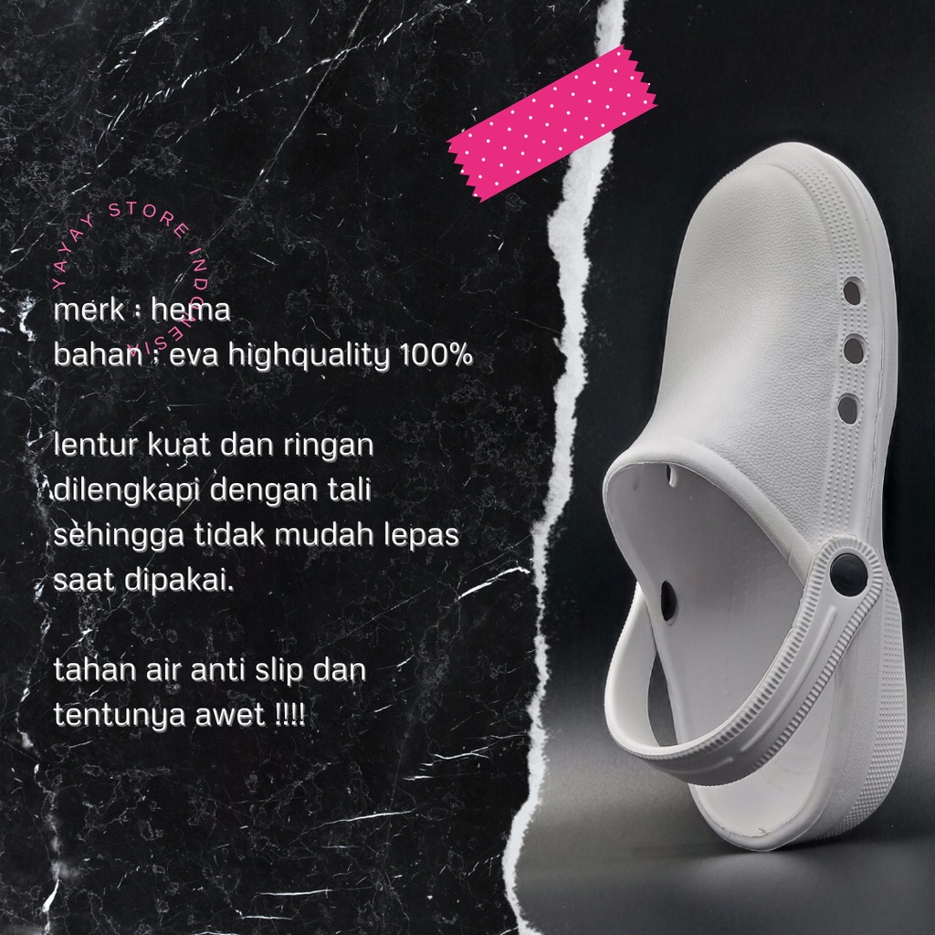 Sandal Sepatu Kodok Putih SANDAL MEDIS/DOKTER Sandal KODOK Putih Sendal PERAWAT Putih size 36 s/d 44