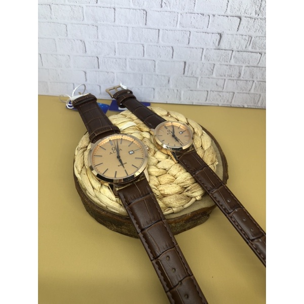 JAM TANGAN PRIA WANITA COUPLE ALFA KULIT 55035L BROWN ORIGINAL 1000%