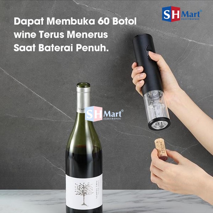 SAMONO Alat Pembuka Otomatis Tutup Botol Wine dengan Baterai Samono SW-PA01 (MEDAN)