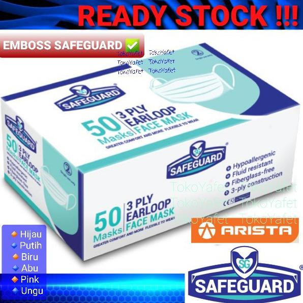 ( BISA COD ) Masker SAFEGUARD by SENSI Mask 3 Ply bukan Duckbill Convex isi 50 pcs - Pink (SEL)