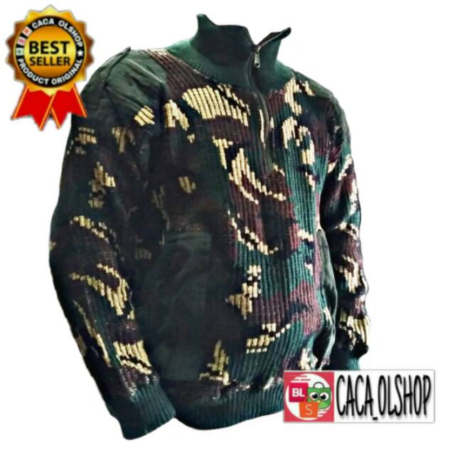 Jaket/Switer Loreng TNI/ABRI/Malvinas Army Rajutan Product AR