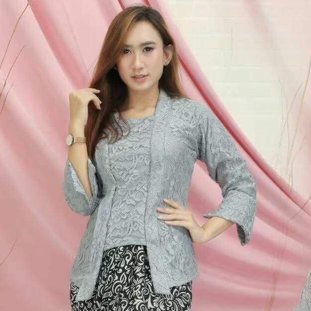 PROMO!!! Atasan kebaya kutubaru pendek / kebaya modern / kebaya wisuda  / kondangan / braidsmaids-ABU