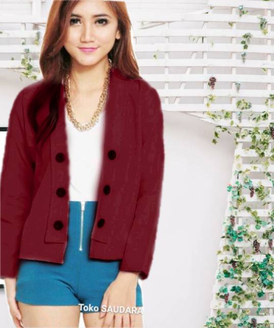 Blazer wanita lengan panjang kancing 6