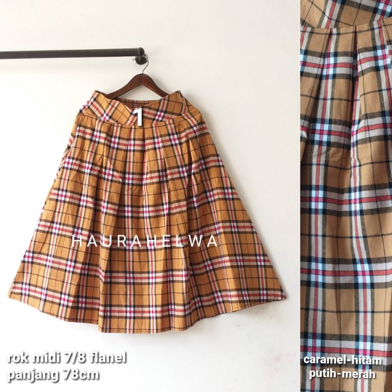 ROK FLANEL IMPORT MIDI 7/8 TARTAN HAURAHELWA-1 motif BB
