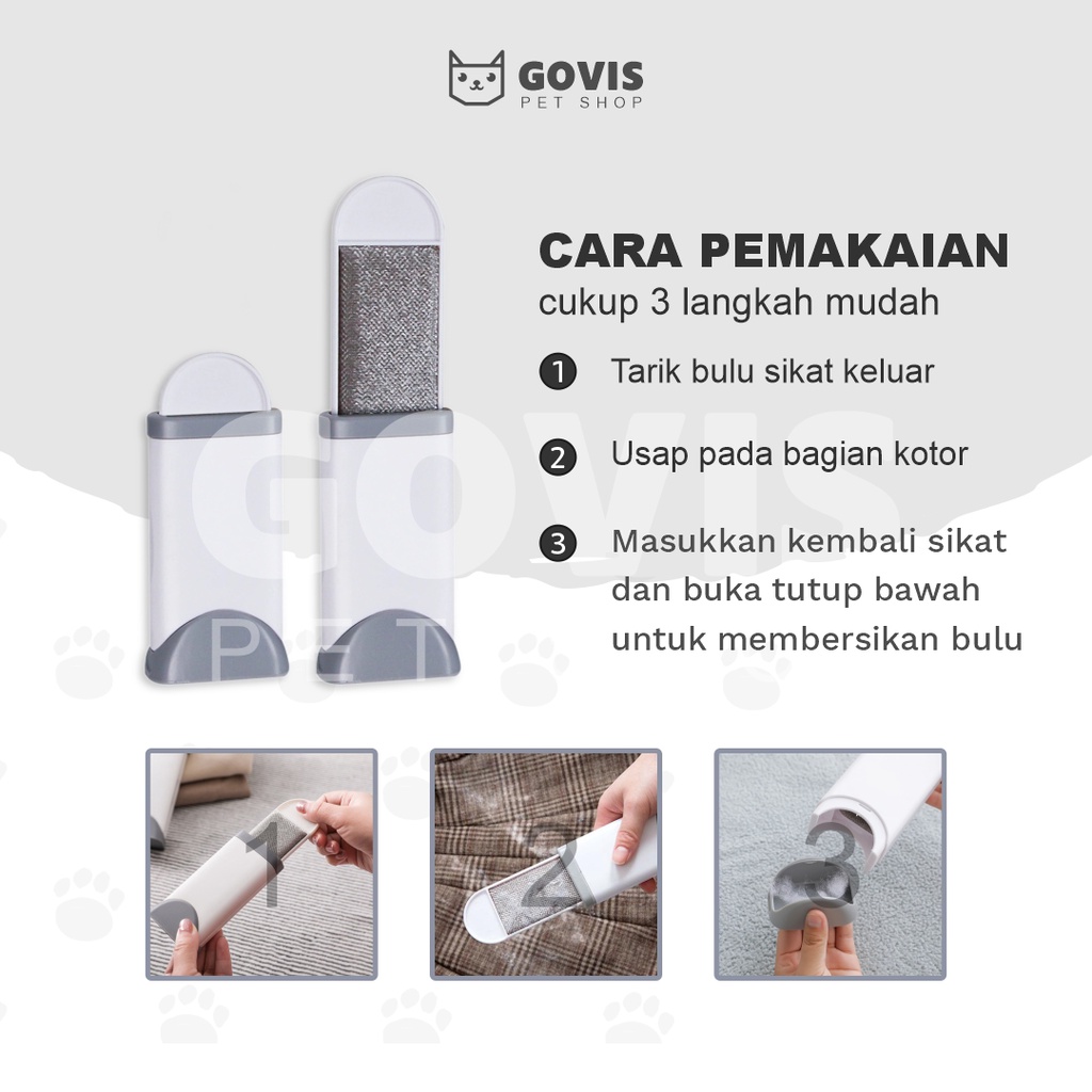 Govis Pembersih Bulu Kucing Pet Hair Remover Portable