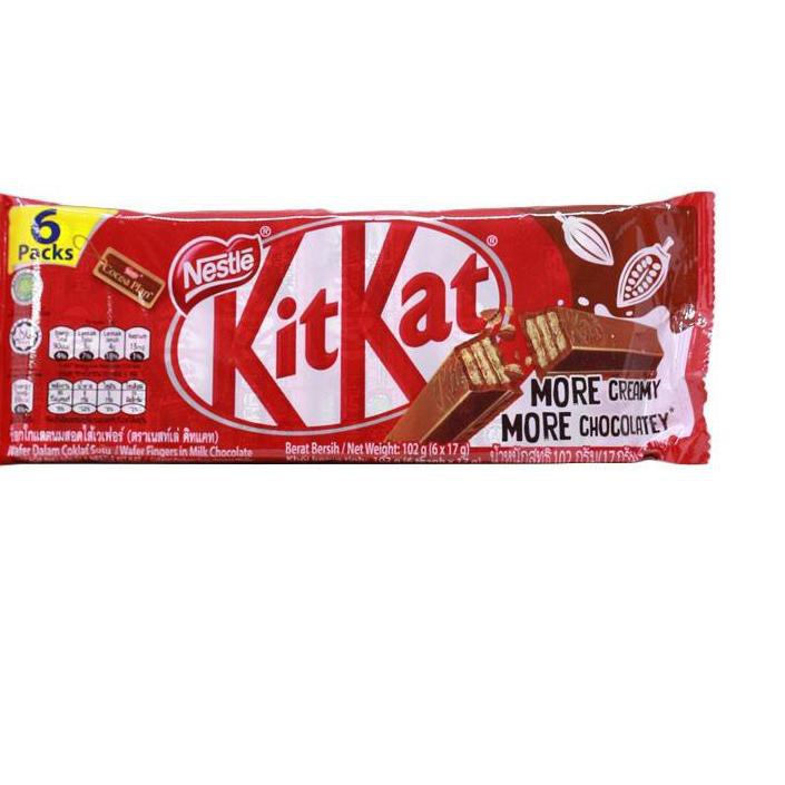 

Best Seller!! KODE-491 KitKat Multipack Wafer Coklat 17gr (6 Pcs)