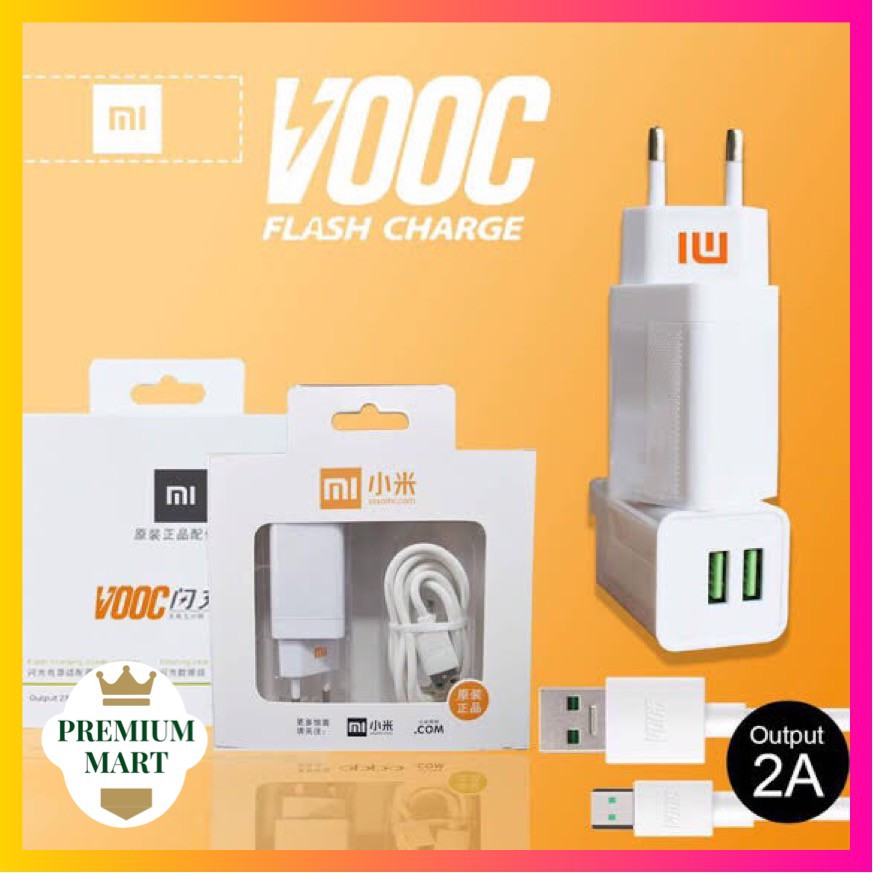 Charger XIAOMI VOOC FAST CHARGING 2Ampere 2port USB