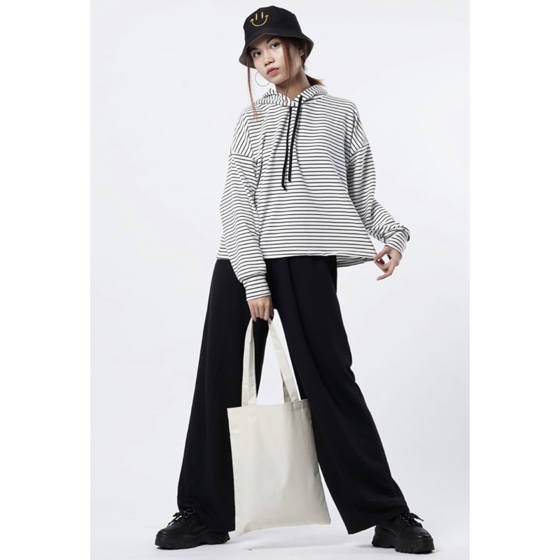 Stelan Kaos  stripe/ Stelan Kulot / Stelan Hoodie / ALICE HOODIE SET