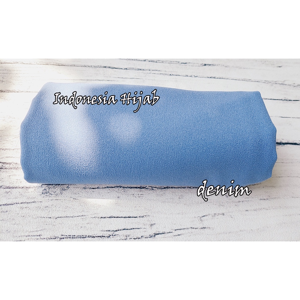 PASHMINA Diamond Premium 170 X 75 cm Jahit Tepi BUKAN DI NECI-Denim