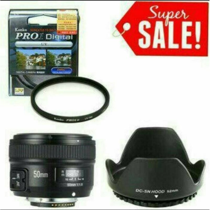 Lensa Yongnuo Fix Nikon 50mm / YN50mm Autofokus F1.8  AFS D3000D3100 D3200