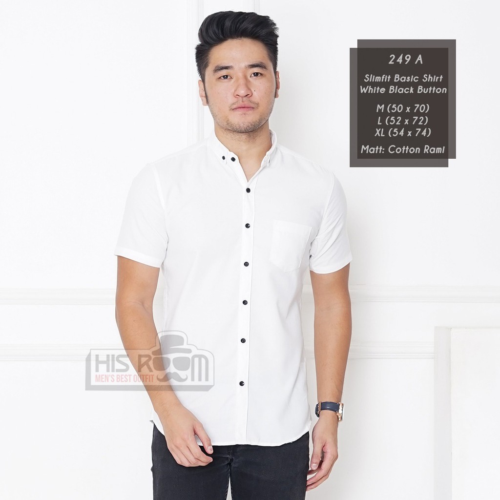 HSRM - Basic Shirt Kemeja Polos Pria Kemeja Cowok Lengan Pendek Kemeja Premium Kemeja 279 249