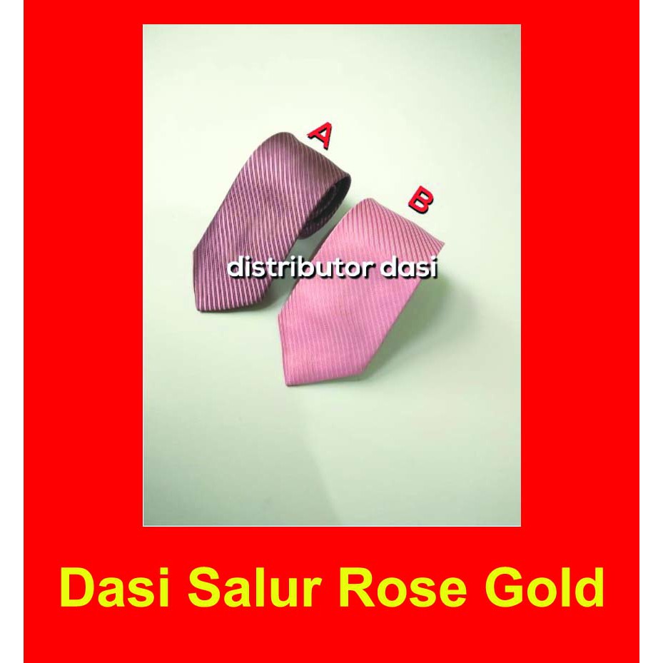 dasi pria motif salur rose gold muda tua 3 inch atau 7-8 cm polyester premium ready stok