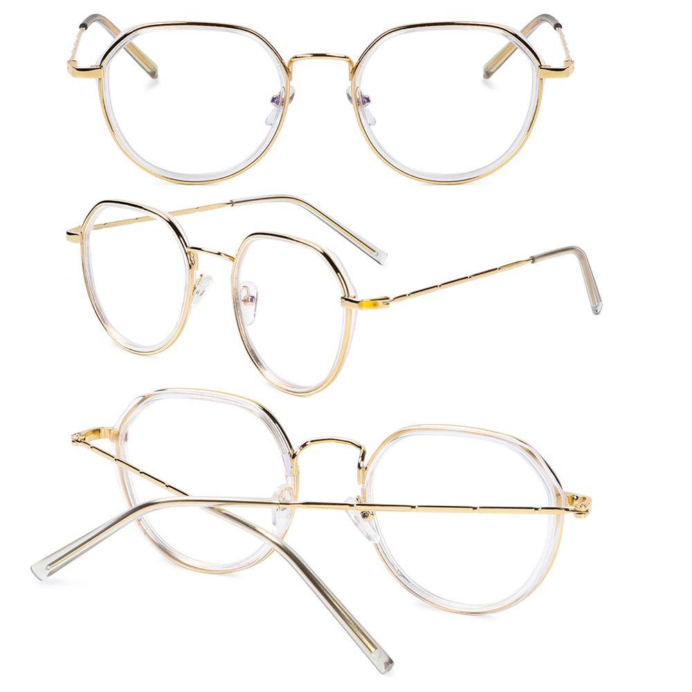 ❈ROWAN❈ Fashion Vintage Glasses Anti Radiation Retro Round Frame Myopia Eyeglasses Reduces Eye Strain Anti Blue Light Plain glasses Unisex Optical Eyewear/Multicolor