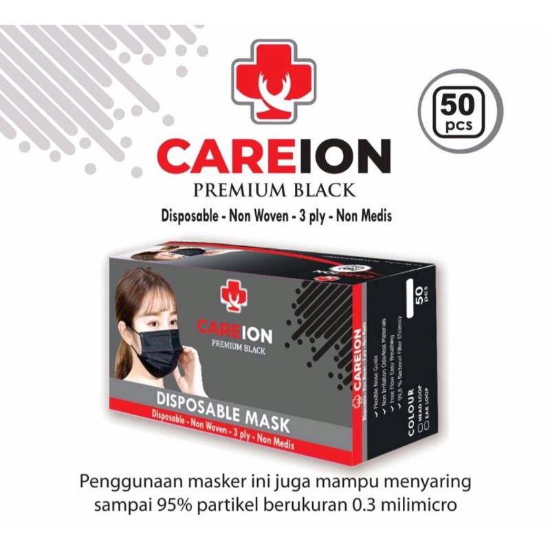 masker hitam 3 ply non medis