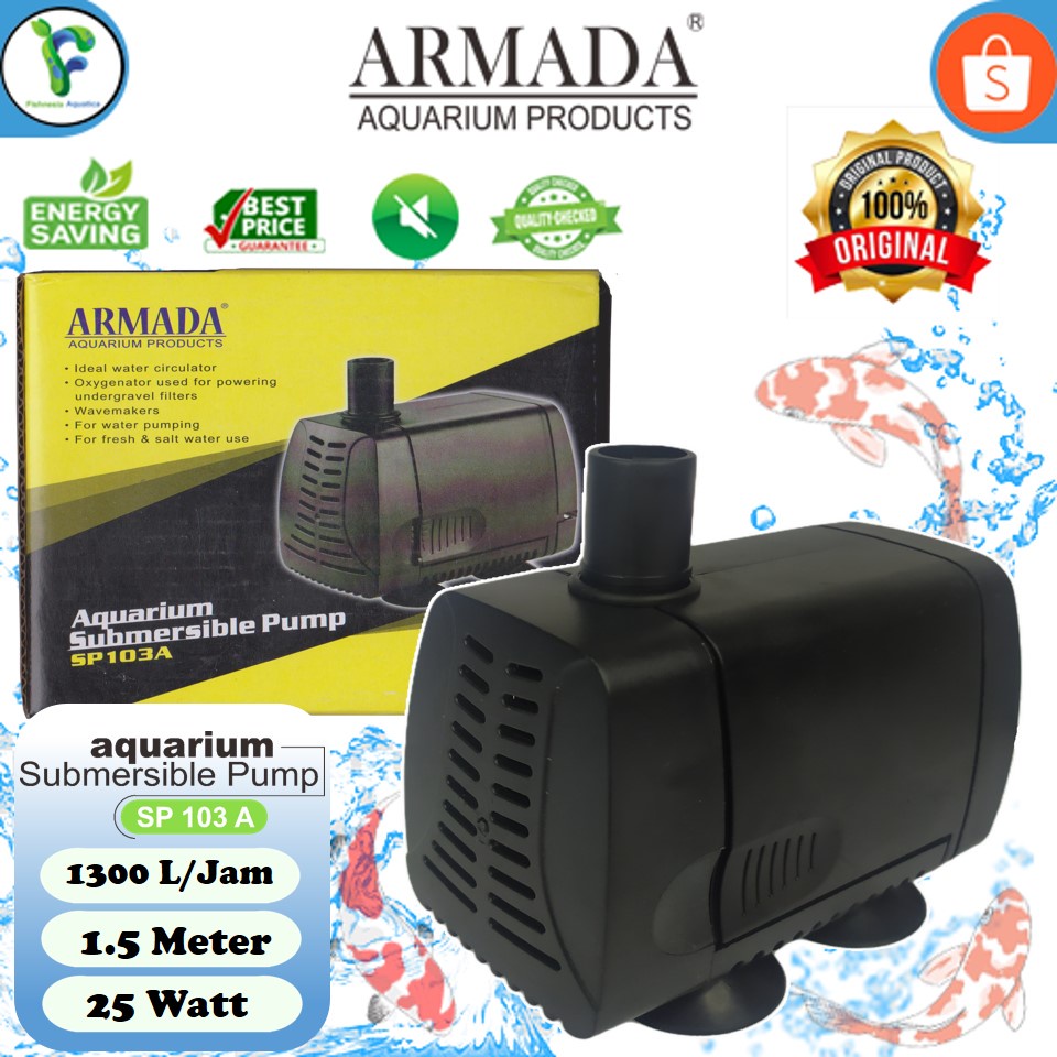 Pompa Aquarium Low Watt Armada SP 103A / Pompa Air Aquarium / Pompa Aquarium Celup / Mesin Pompa Aquarium