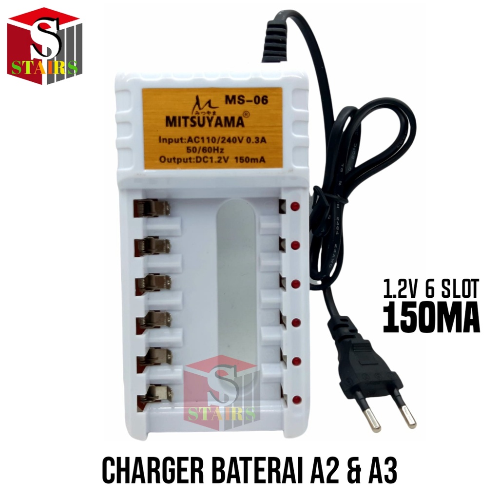 Charger Baterai Type AA /AAA DC 1.2v - 150mA 6 Slot