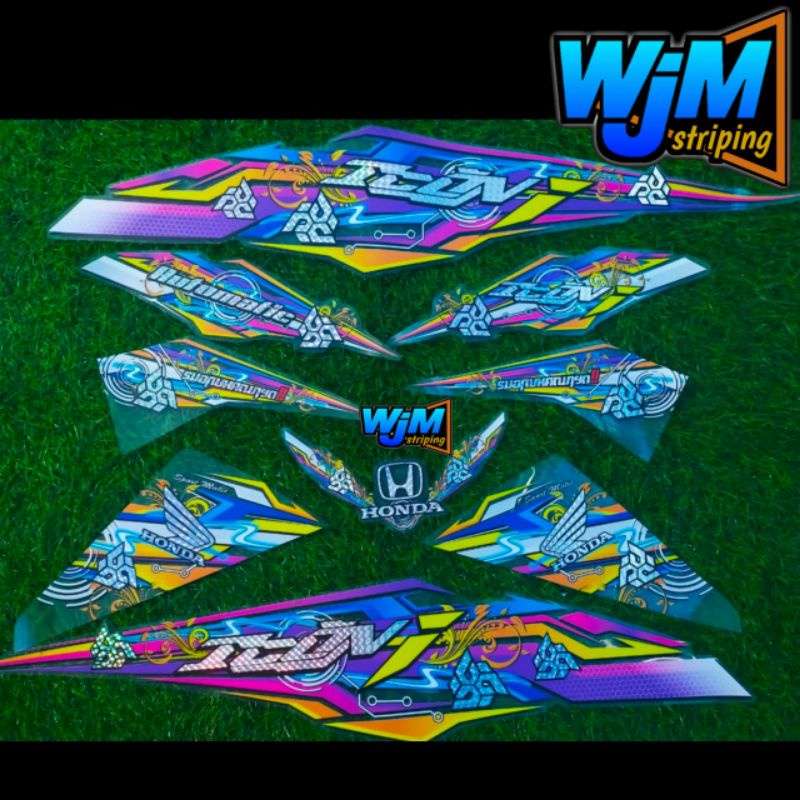 STRIPING TRANSPARAN HOLOGRAM BEAT FI 2013 2015