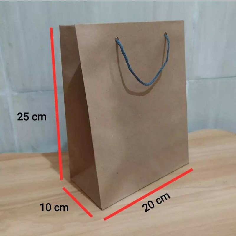 

Paper bag R6 Polos ukuran 20x10x25
