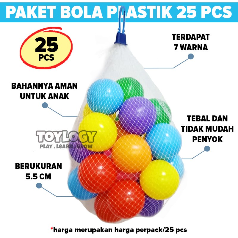 Jual Paket Bola Isi 25 Pcs Mainan Mandi Bola Plastik Warna Warni Bahan Tebal Shopee Indonesia 1764