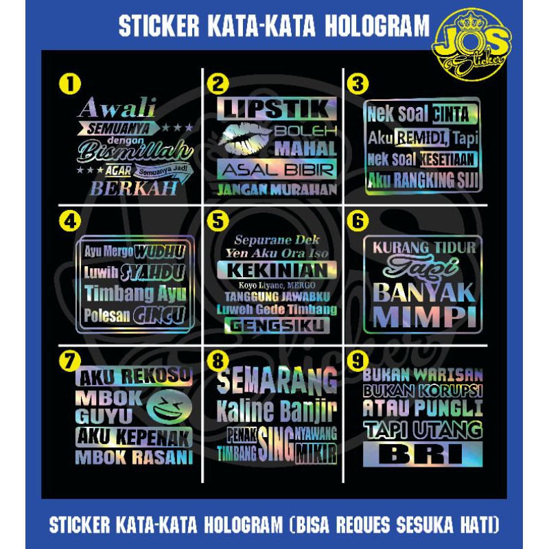 

STICKER CUTTING KATA KATA HOLOGRAM (TERMURAH)