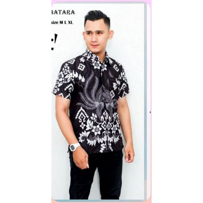 COD - COUPLE BATIK - GAMIS BATIK KATUN KOMBINASI BATIK - GAMIS BATIK SYAR'I - GAMIS BATIK JUMBO - BAJU GAMIS - BAJU GAMIS BATIK - GAMIS BATIK SABYAN - GAMIS BATIK MODERN-ORI SENO BATIK-Kemeja hitam