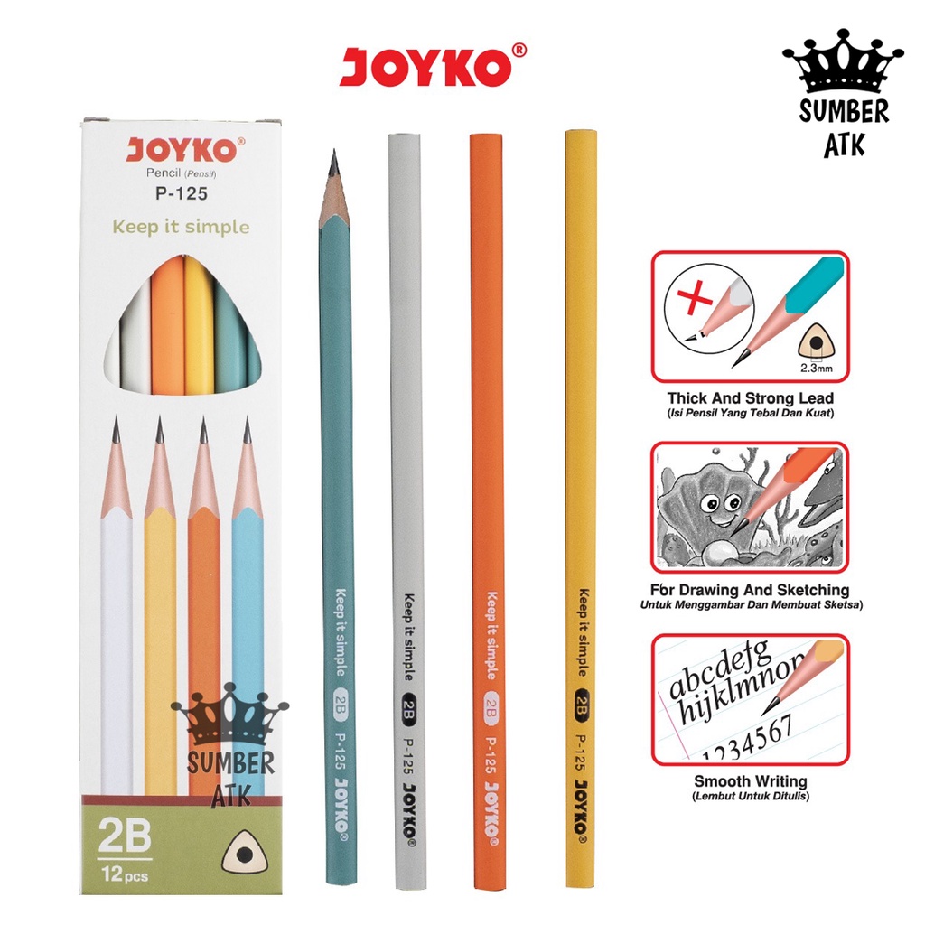 

Pensil Pencil Joyko P-125 2B 1 Box 12 Pcs