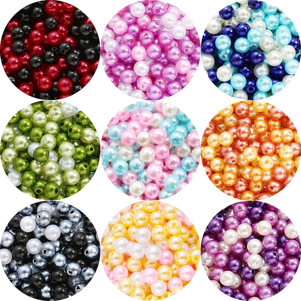 8mm 26g 100 pcs ABS Mutiara Manik-manik Bola Kristal Untuk Wanita Dekorasi Perhiasan Membuat DIY Gelang Aksesoris