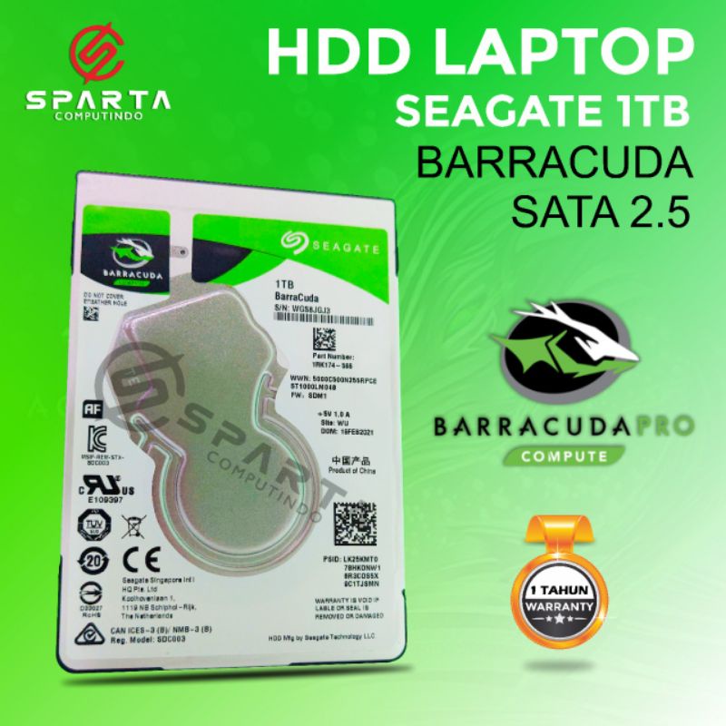 HDD Harddisk Internal 1TB Seagate Barracuda sata 2,5 NB