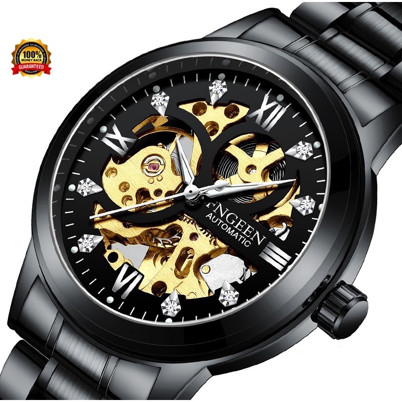 FNGEEN 6018 Jam Tangan Pria Mechanical Automatic Luxury Business Original Tahan Air Watch + Kotak Gratis