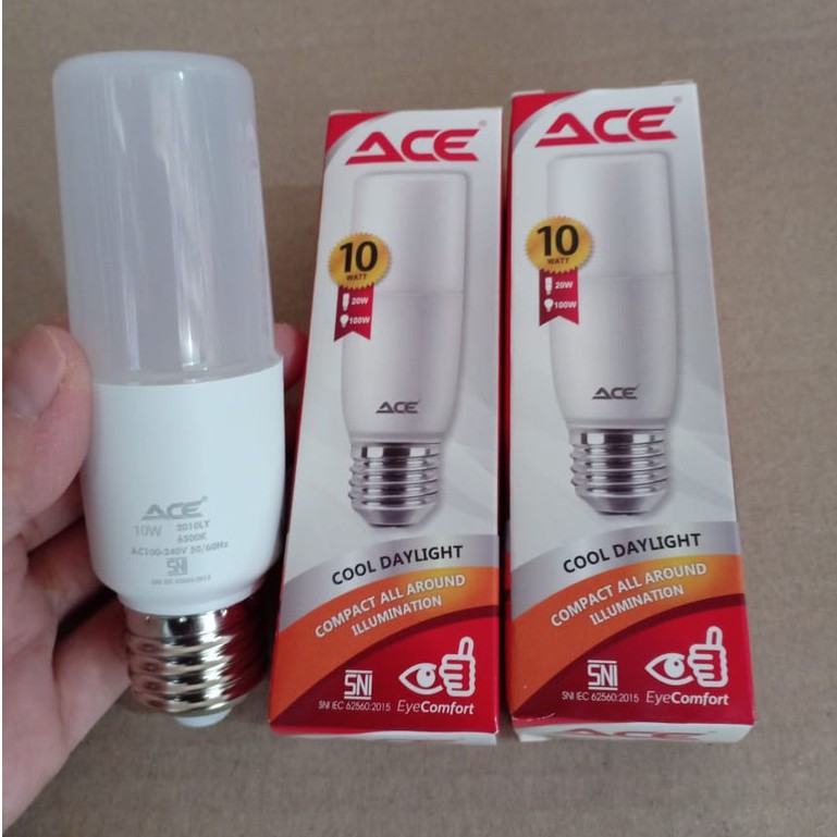 Lampu Bohlam LED Stick ACE 10Watt - ACE LED STICK Bulb 10 Watt 10W